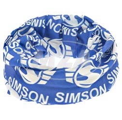 Schlauchtuch mit SIMSON-Markenlogos - weiß/blau