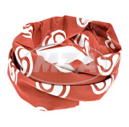 Schlauchtuch mit Wirbellogo - weiß/flammrot