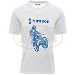 T-Shirt, weiß, Größe: L - Motiv: SIMSON Cross - 100% Baumwolle