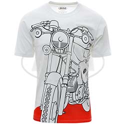 T-Shirt, Motiv: S51 auf Flammrot, Größe: L - Farbe: weiß, - 100% Baumwolle