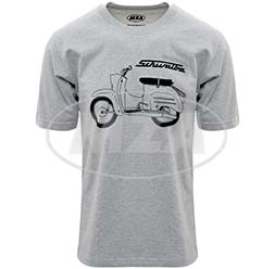 T-Shirt, hellgrau meliert, Größe: L - Motiv: Schwalbe Basic - 100% Baumwolle