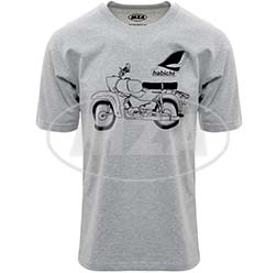 T-Shirt, hellgrau meliert, Größe: L - Motiv: Habicht Basic - 100% Baumwolle