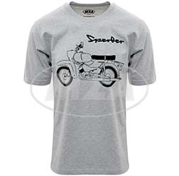 T-Shirt, hellgrau meliert, Größe: L - Motiv: Sperber Basic - 100% Baumwolle