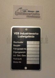 Typenschild Blanko IWL (Aluminium) Plakette