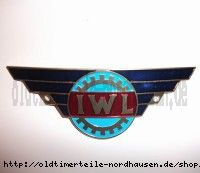 Plakette "IWL" gewölbt IWL Wiesel SR56, Berlin SR59, Plakette Emblem